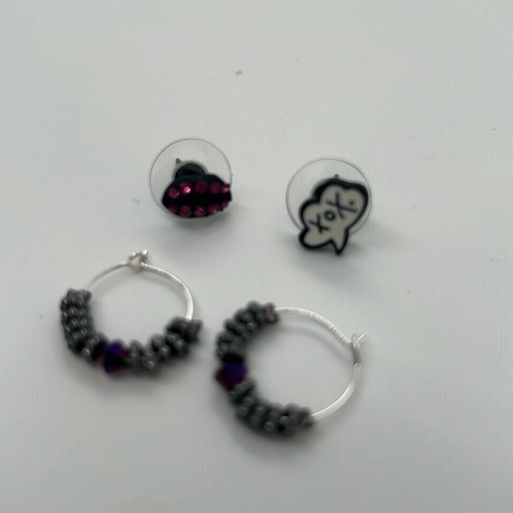Betsy Johnson mysteries lips and hoop earrings